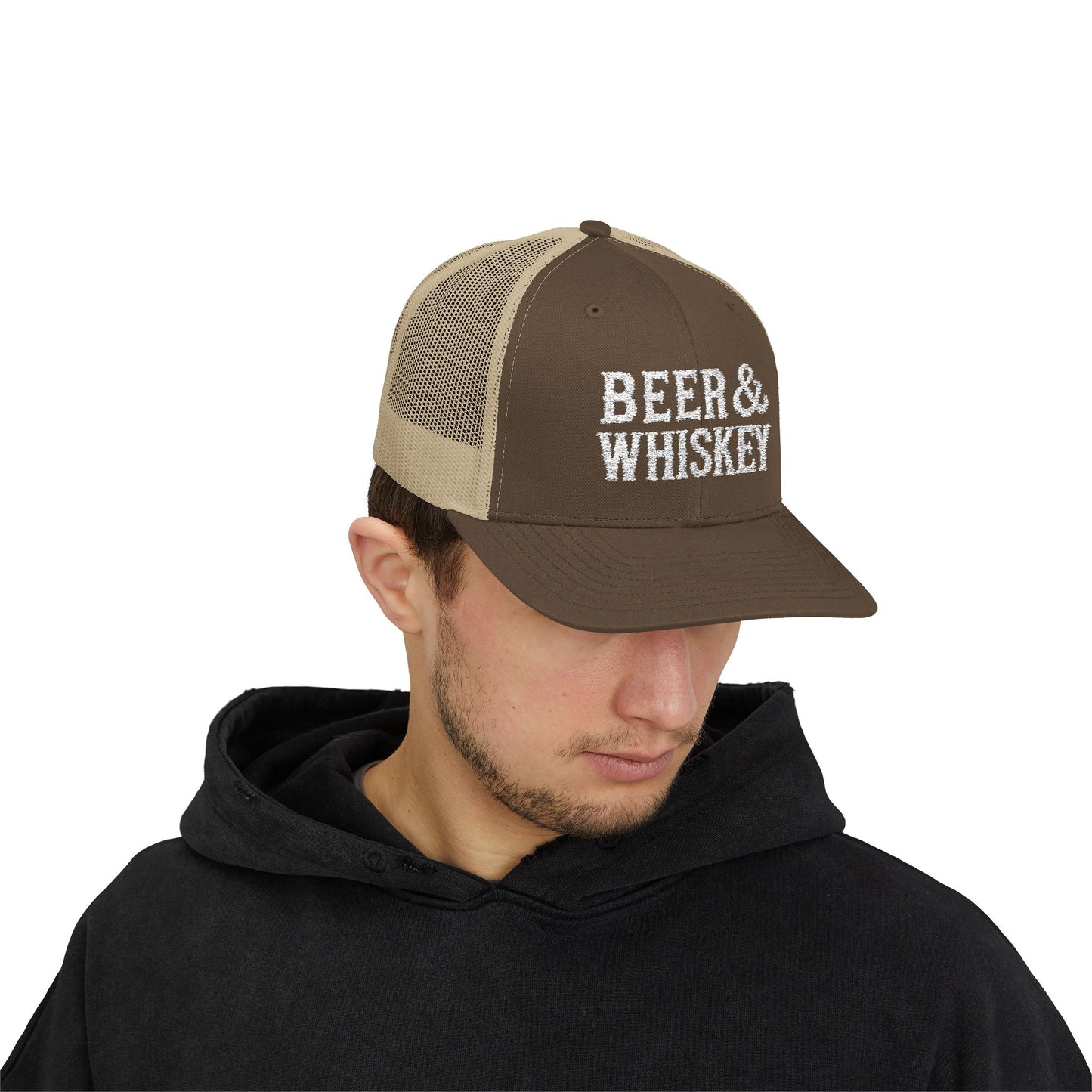 Beer & Whiskey Trucker Cap