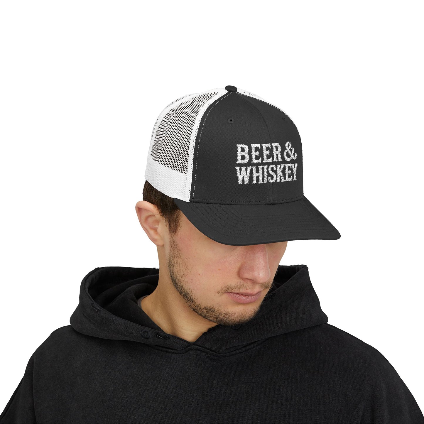 Beer & Whiskey Trucker Cap