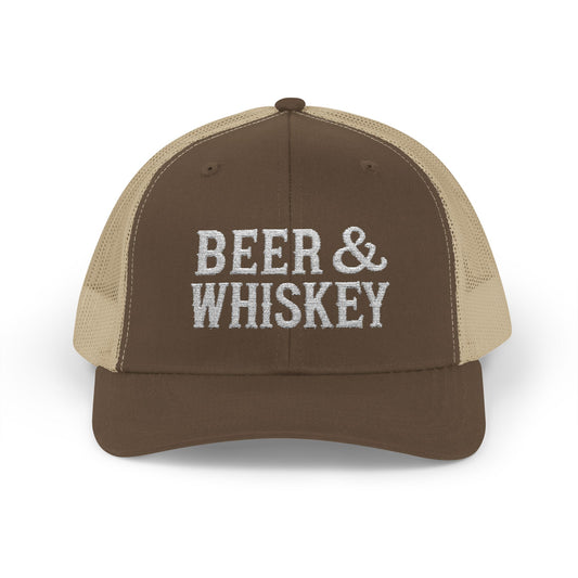 Beer & Whiskey Trucker Cap