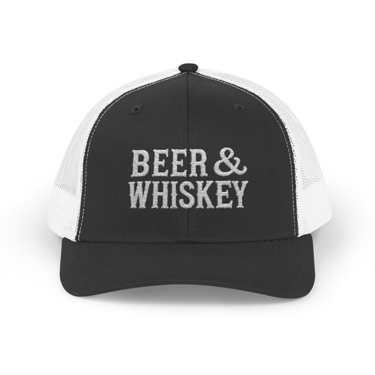 Beer & Whiskey Trucker Cap